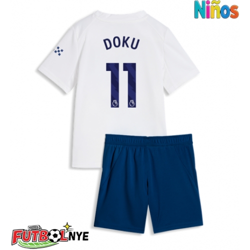 Camiseta Manchester City Jeremy Doku #11 Tercera Equipación para niños 2026-27 manga corta (+ pantalones cortos)